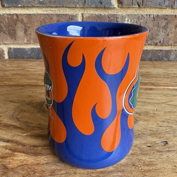 Collegiate Florida Gators Ceramic Coffee Mug Cup Blue Orange Flames - Picture 2 of 8